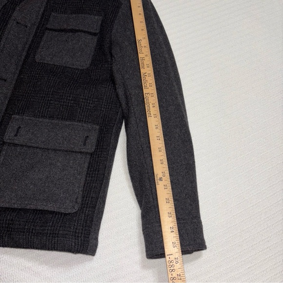 MURANO MEN'S CHARCOAL GRAY WOOL BLEND MILITARY STYLE‎ JACKET Puffer Lining SZL - Picture 16 of 16